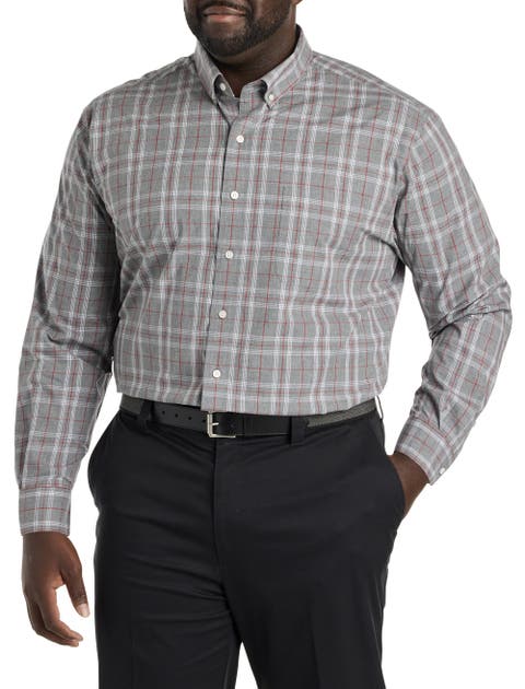 Big & Tall Heathered Large Plaid Sport Shirt