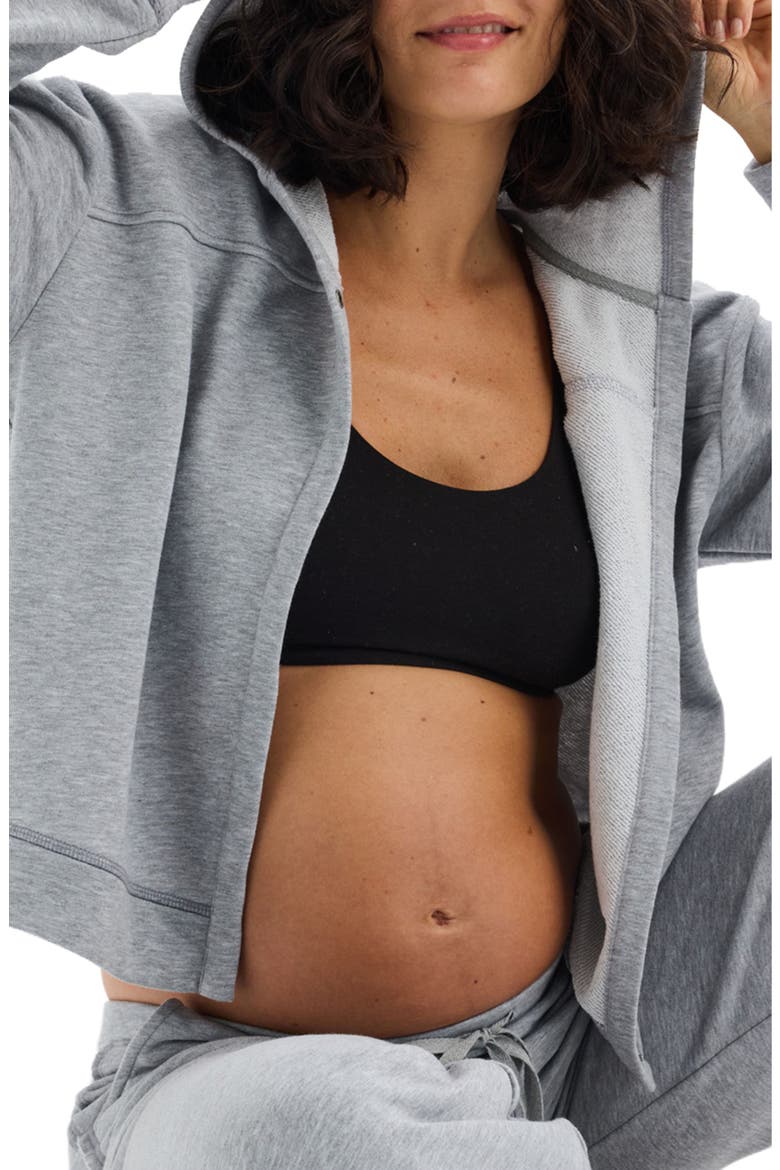The Zoey Nursing Hoodie, Alternate, color, Grey Melange