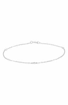 Frankie & Zoe 14K White Gold Diamond Station Chain Bracelet