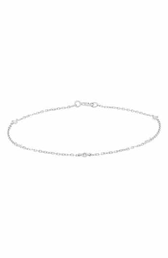Frankie & Zoe 14K White Gold Diamond Station Chain Bracelet