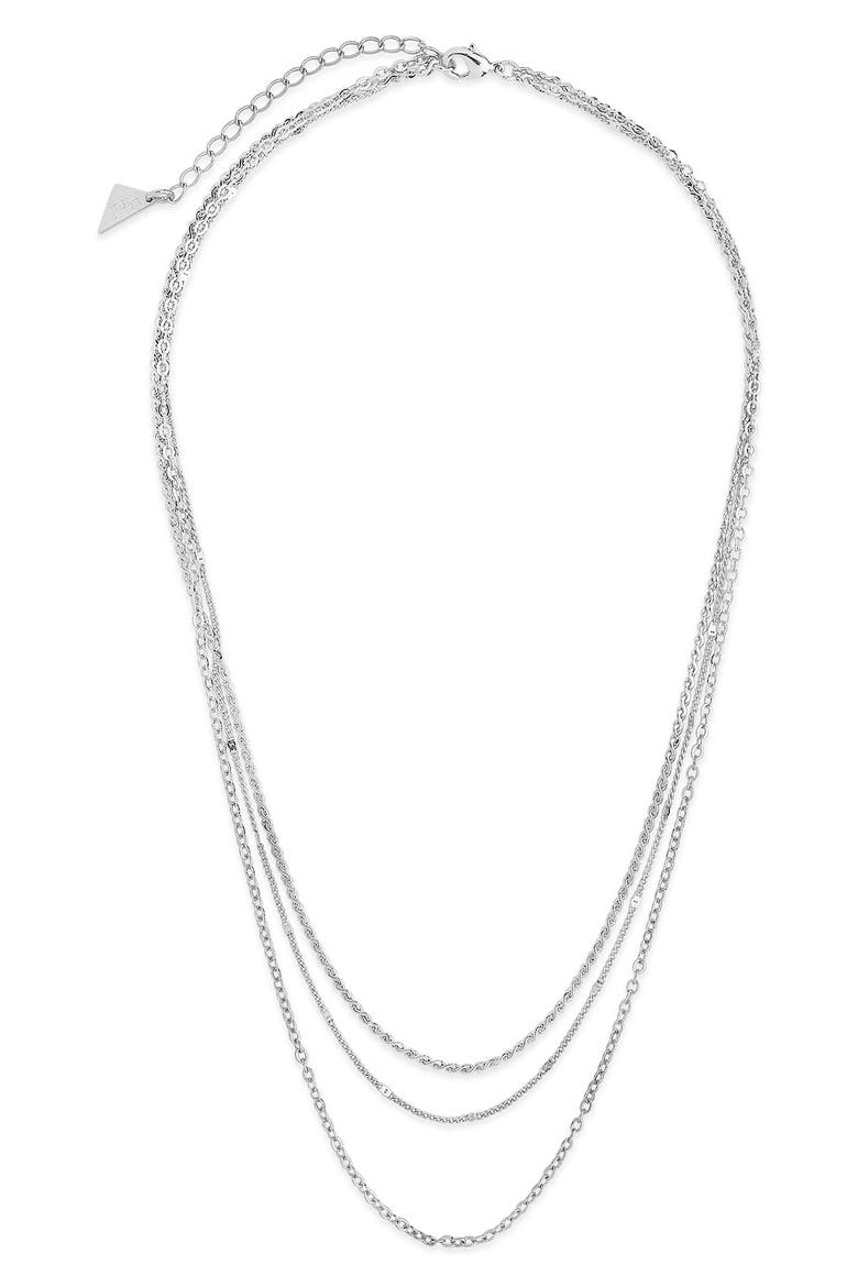 Layered Chain Necklace, Alternate, color, SILVER