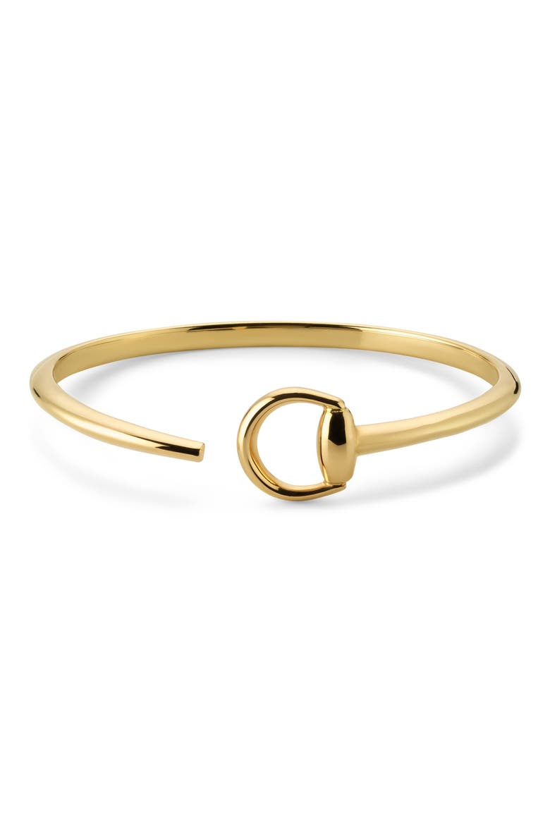 Horsebit Flex Cuff Bracelet, Main, color, YELLOW GOLD