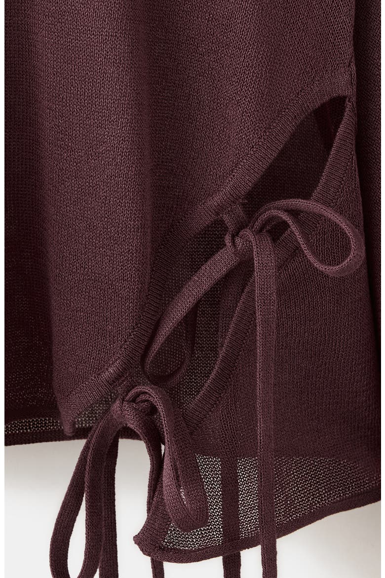 Bow Detail Boat Neck Sweater, Alternate, color, BURGUNDY