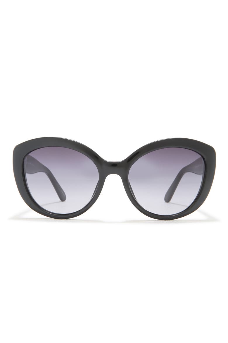 55mm cat eye sunglasses, Main, color, SHINY BLACK/ GREY