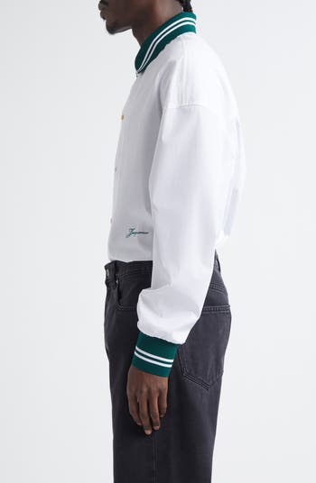 Jacquemus La Chemise Baseball Stretch Cotton Button-Up Shirt