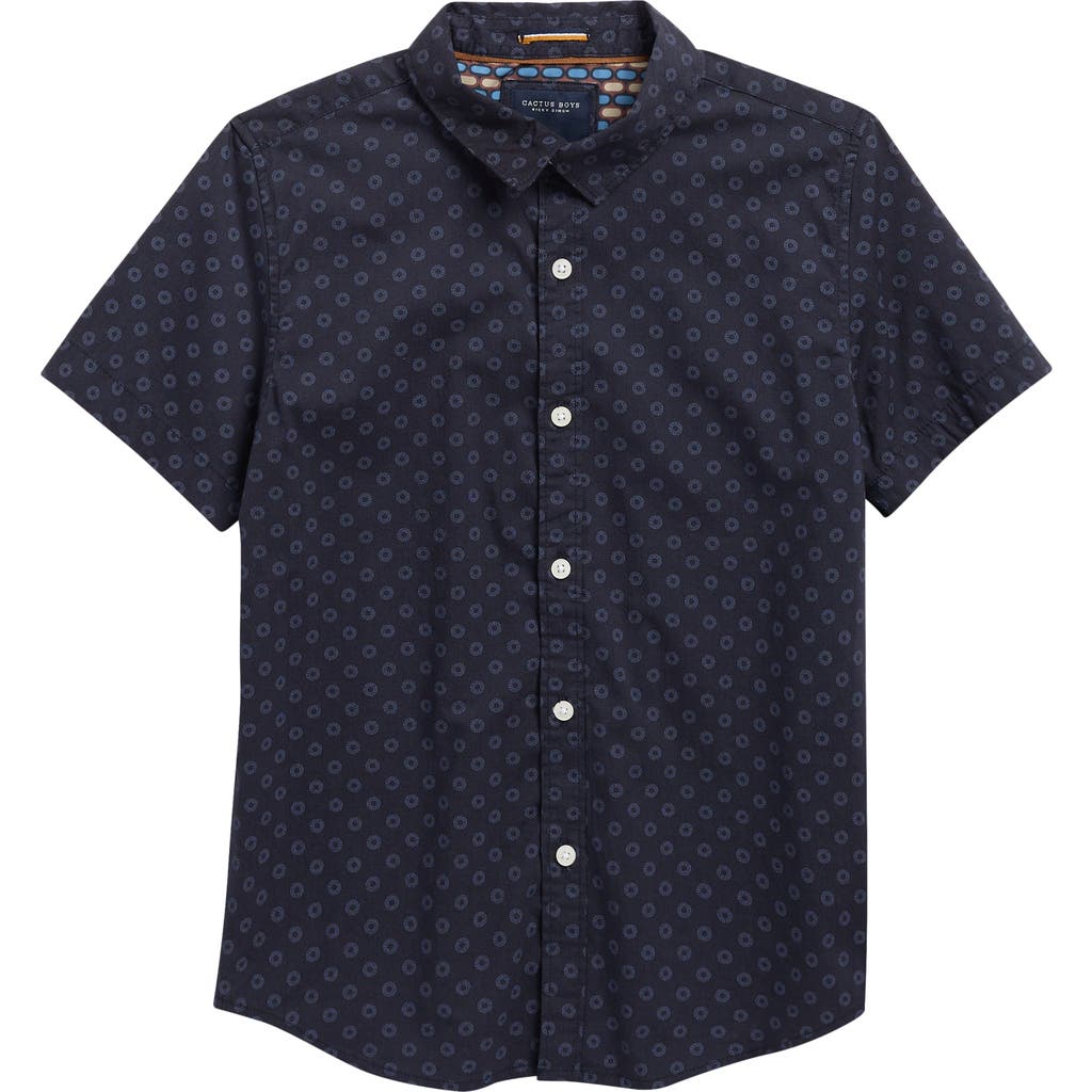 Denim And Flower Kids' Polka Dot Short Sleeve Shirt In Blue