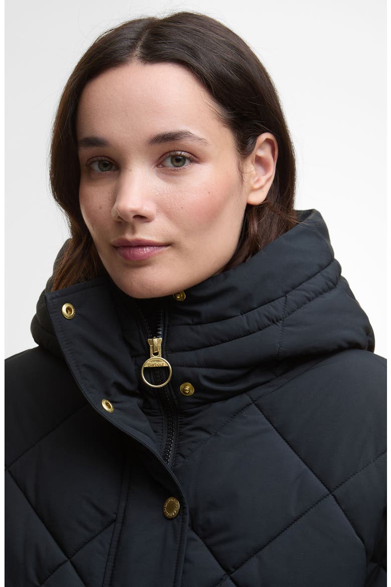 Kailyn Quilted Hooded Coat, Alternate, color, BLACK/ CLASSIC TARTAN