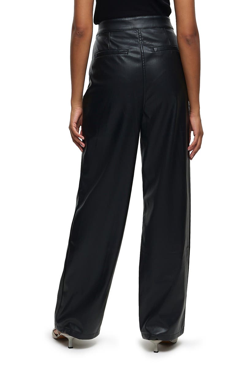 River Island High Waist Faux Leather Straight Leg Pants, Alternate, color, 