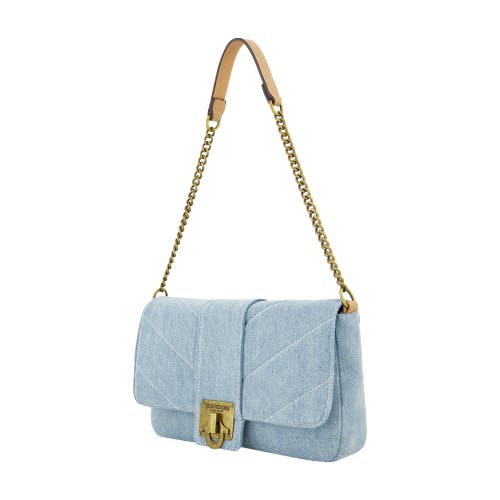 True Religion Denim Brass Hardware Flap In Blue
