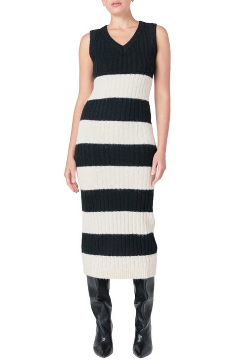 Stripe Midi Sweater Dress