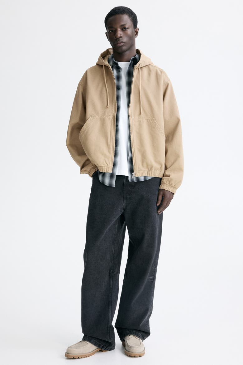 Hooded Workwear Jacket, Alternate, color, Beige
