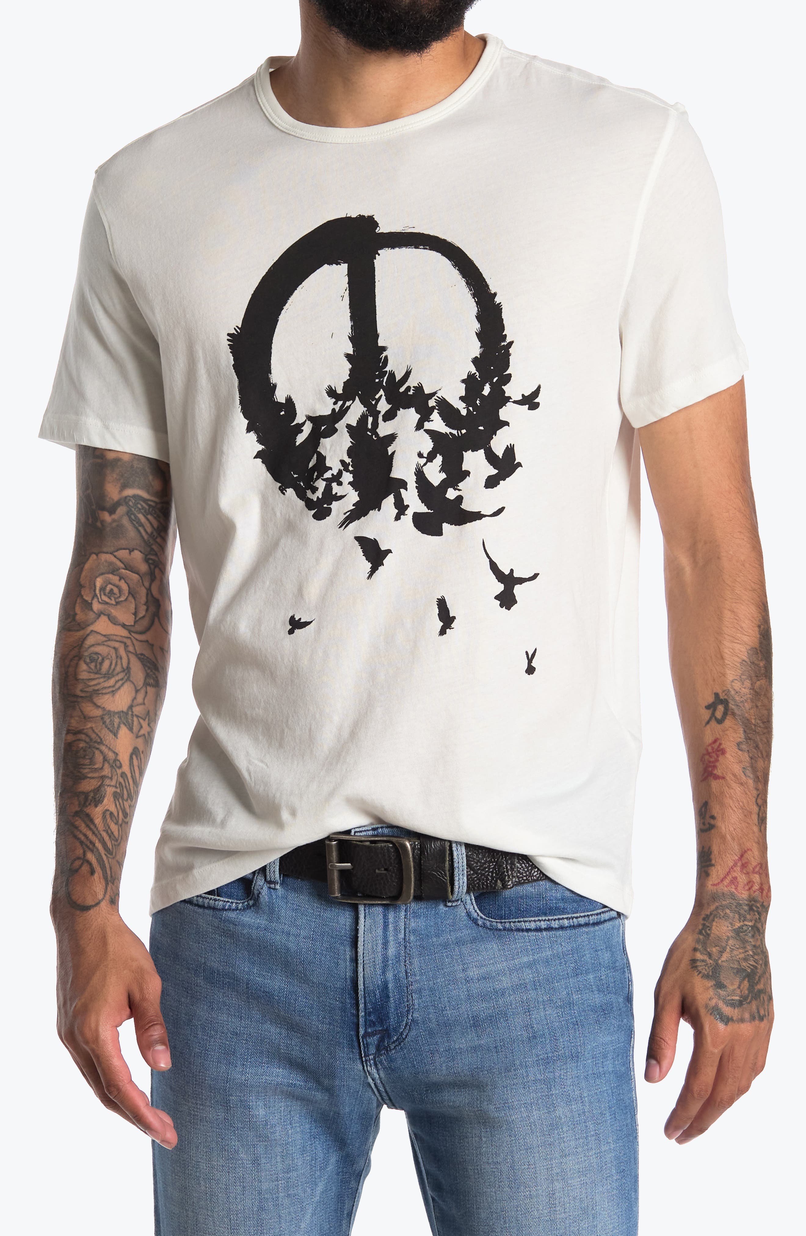 John Varvatos Peace Sign Birds Graphic T-Shirt (Men) | Nordstromrack