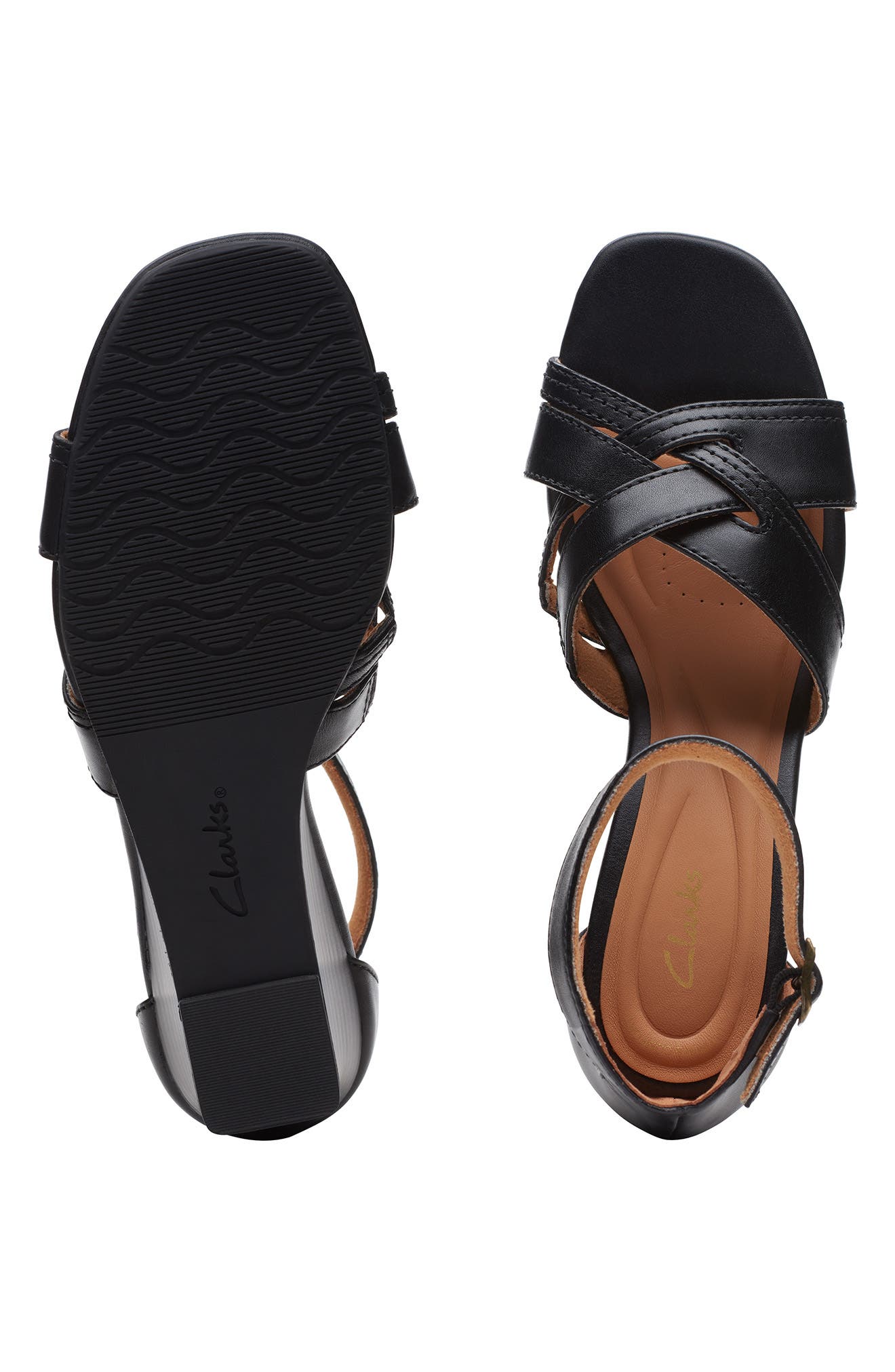 Clarks<sup>®</sup> Cielo Charm Leather Wedge Sandal, Alternate, color, 