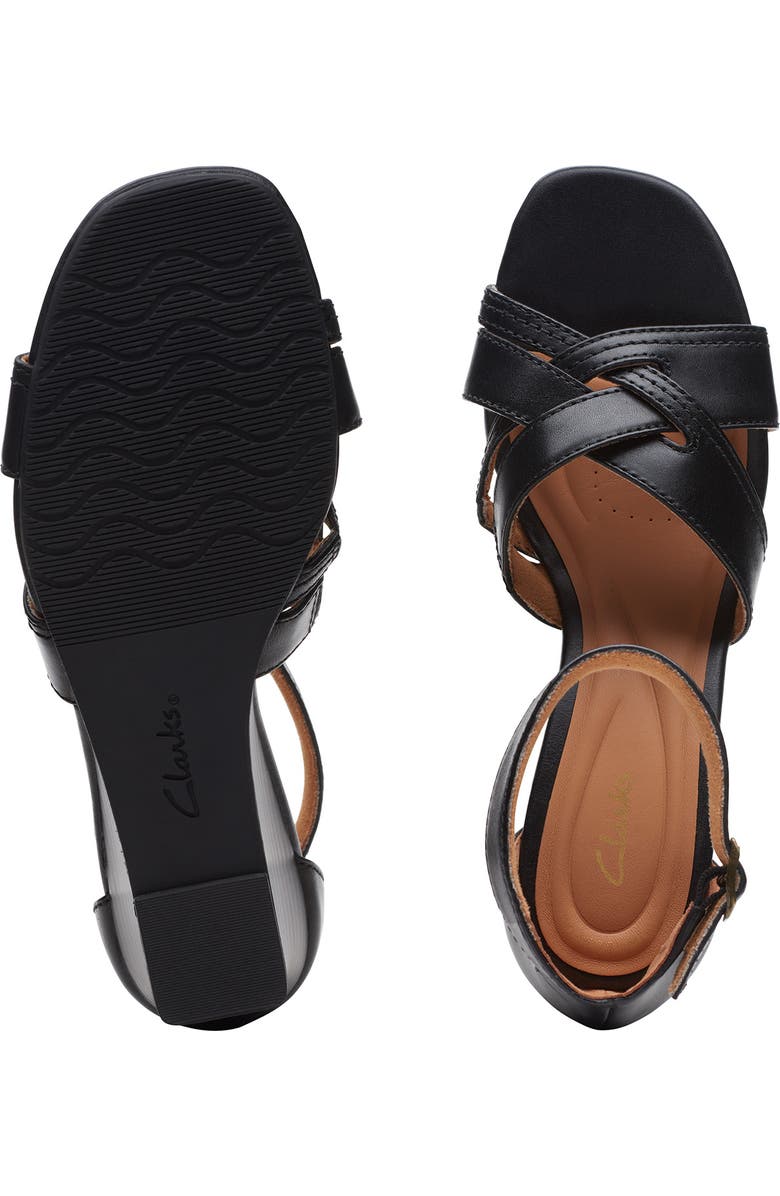Clarks<sup>®</sup> Cielo Charm Leather Wedge Sandal, Alternate, color,