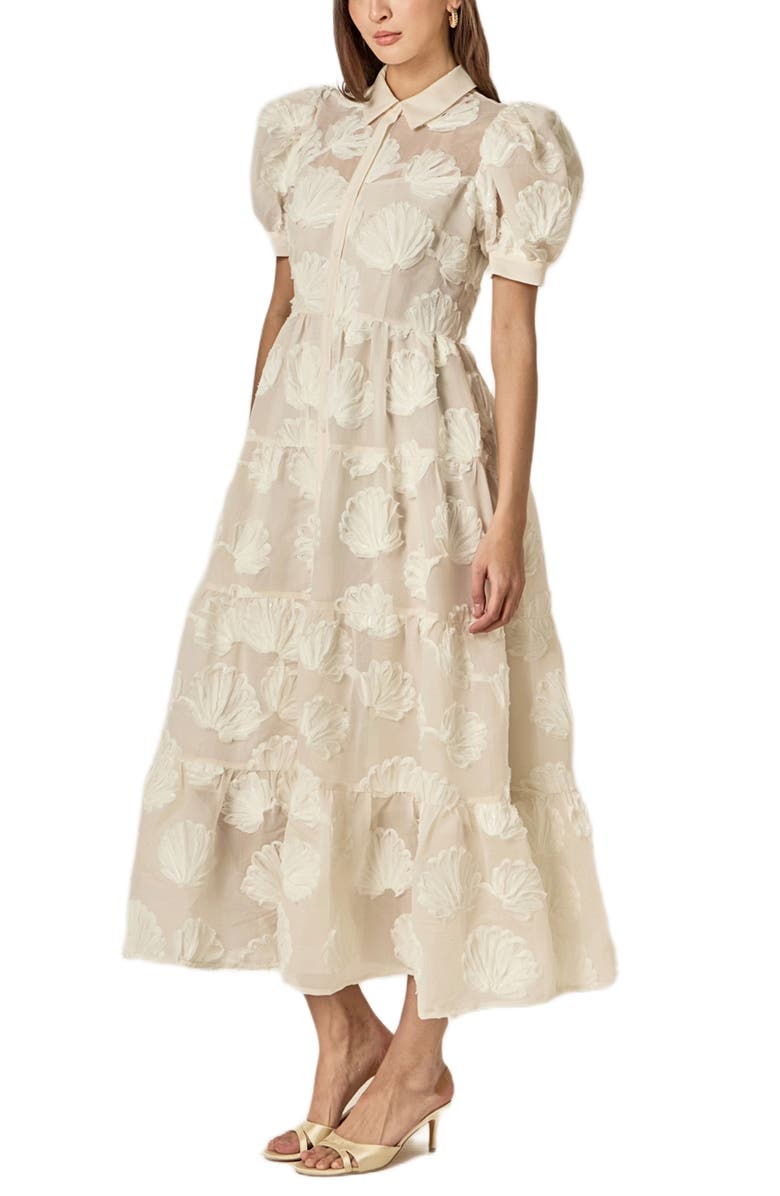 English Factory Shell Midi Shirtdress, Alternate, color, White