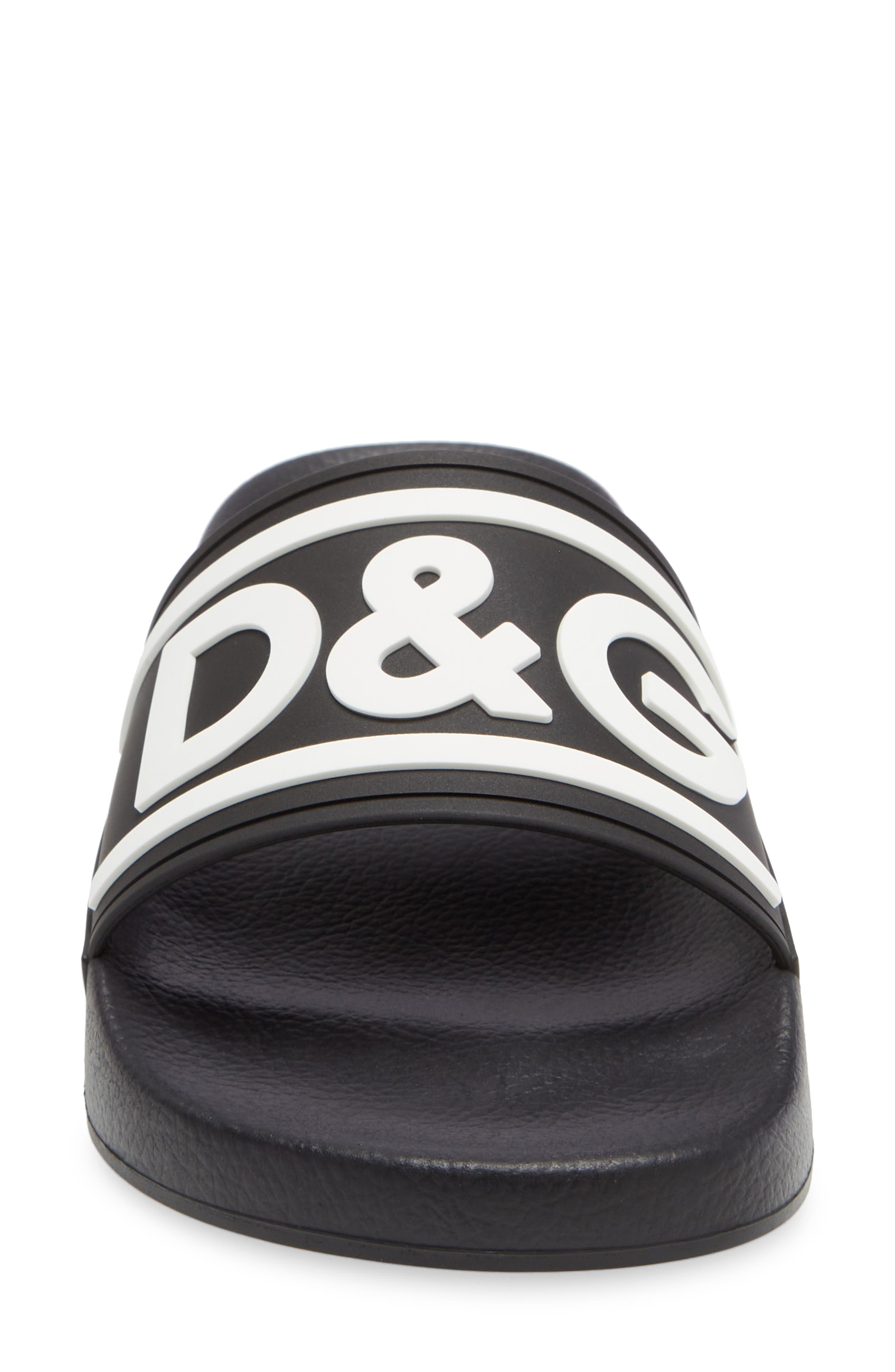 Dolce&Gabbana Logo Slide Sandal, Alternate, color, 
