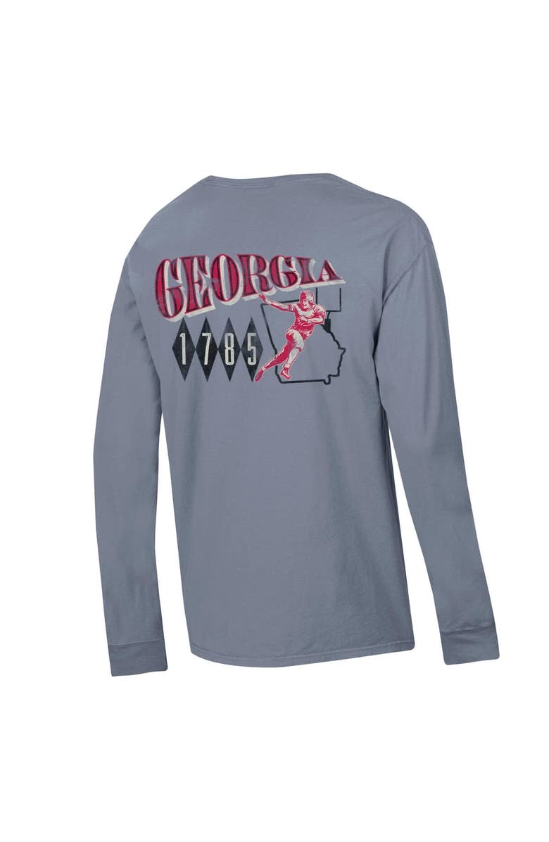 ComfortWash Men's ComfortWash  Gray Georgia Bulldogs Vault Football Long Sleeve T-Shirt, Alternate, color, Gray
