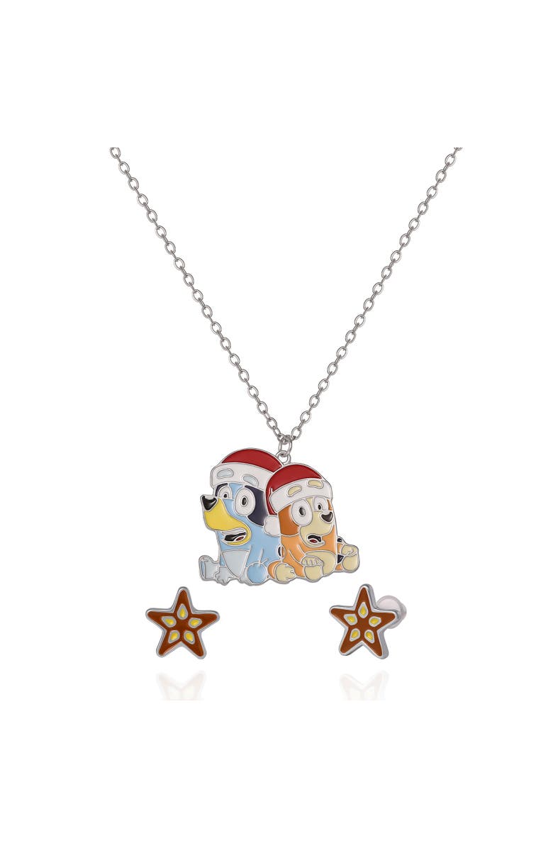 BLUEY Holiday Necklace & Star Stud Earrings Set, Main, color, Multi