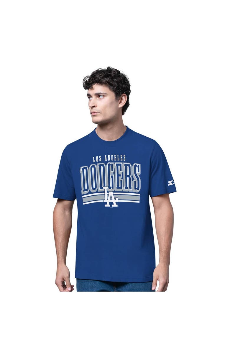 STARTER Men's Starter Heather Gray/Royal Los Angeles Dodgers Two-Pack Long Sleeve & Short Sleeve T-Shirt Set, Alternate, color, Royal