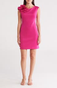 Donna Ricco Rosette Cap Sleeve Sheath Dress