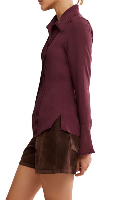 Free People Melrose Bell Sleeve Button-up Shirt In Multi