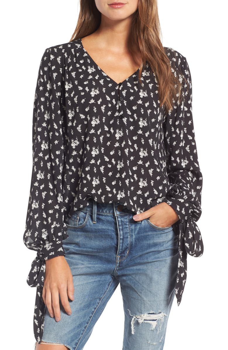 Hinge Tie Sleeve Top, Main, color,