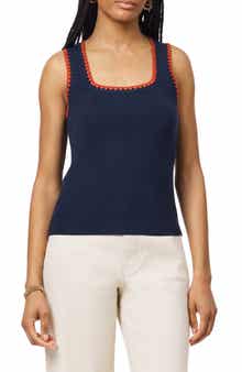 Embroidered Trim Sweater Tank