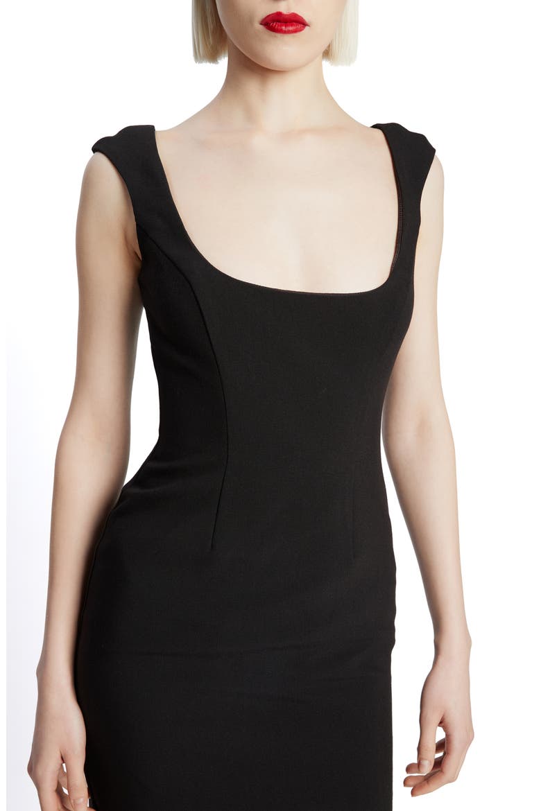 Audrey Fitted Dress, Alternate, color, BLACK