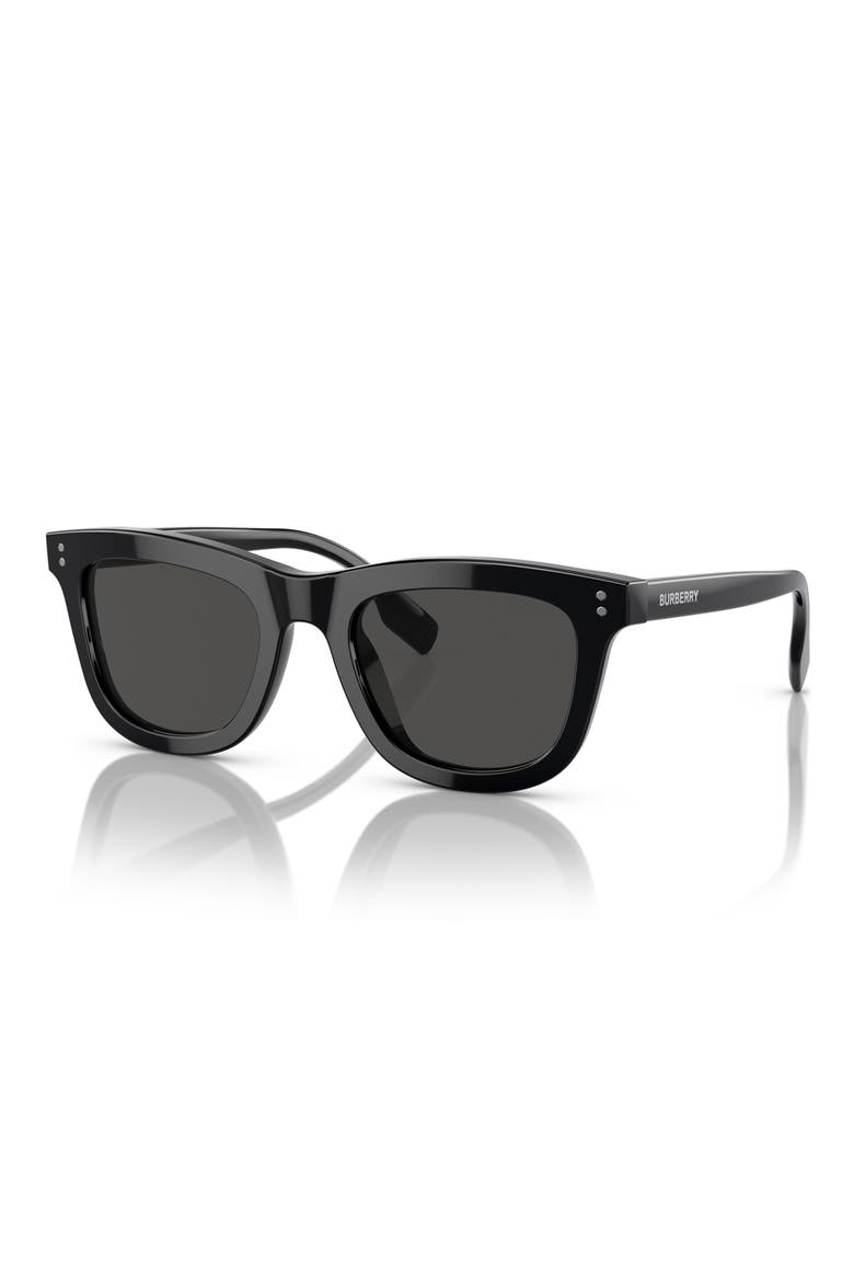 Kids' 46mm Square Sunglasses, Alternate, color, BLACK / DARK GREY