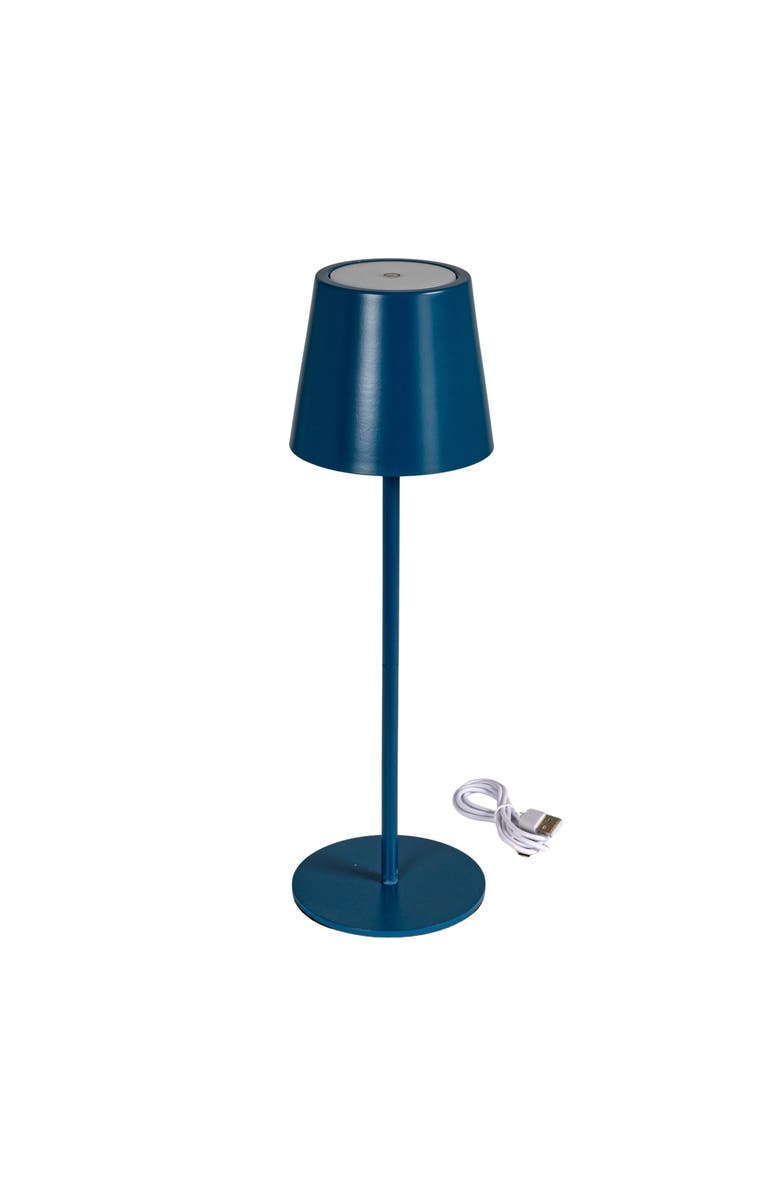 Storied Home Metal LED Rechargeable Table Lamp with Touch Sensor, Navy Blue, Main, color, Blue