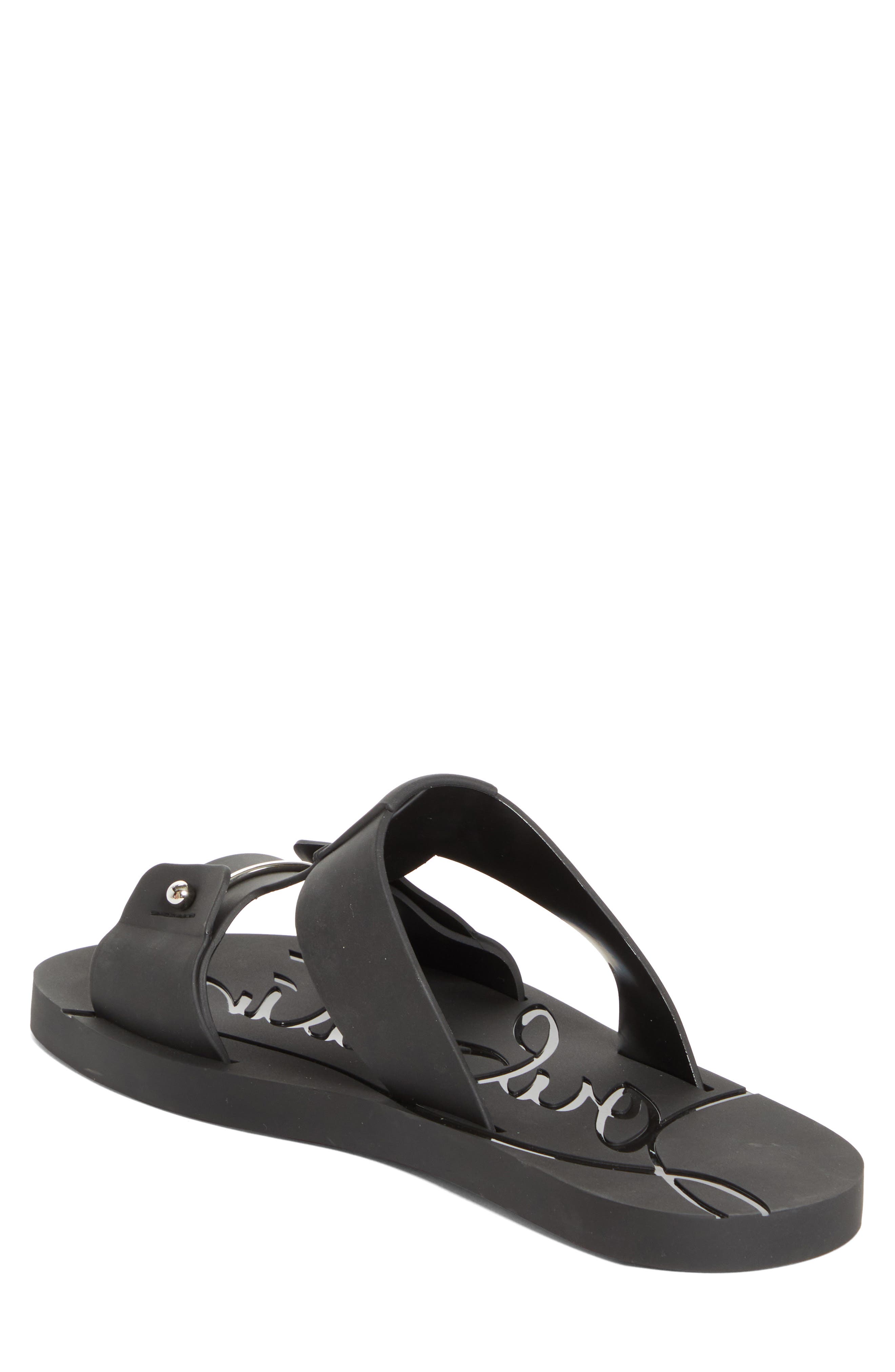 Christian Louboutin Zakouski Rubber Slide Sandal, Alternate, color, Black