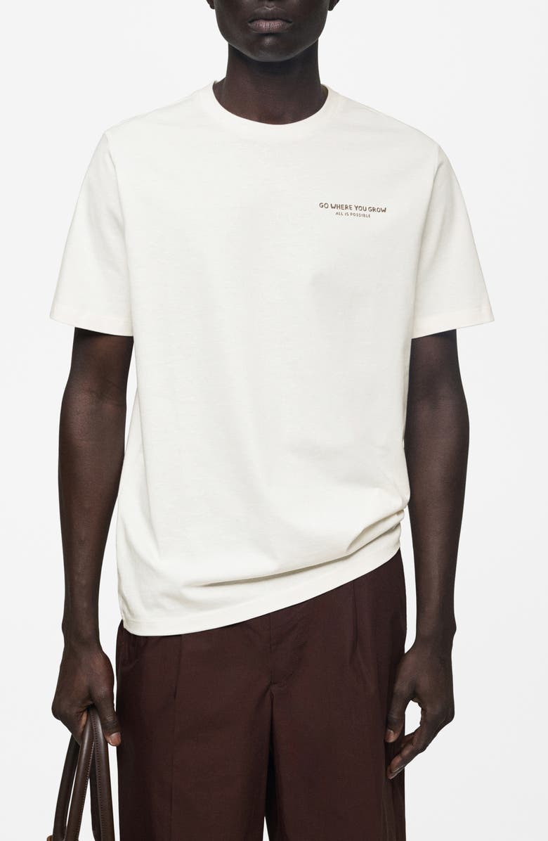 MANGO Go Where You Grow Slim Fit Graphic T-Shirt, Main, color, 