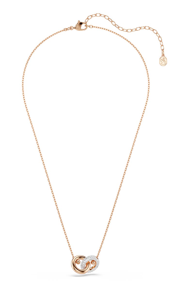 Swarovski Dextera Interlink Pendant Necklace, Alternate, color, Rose Gold/ White
