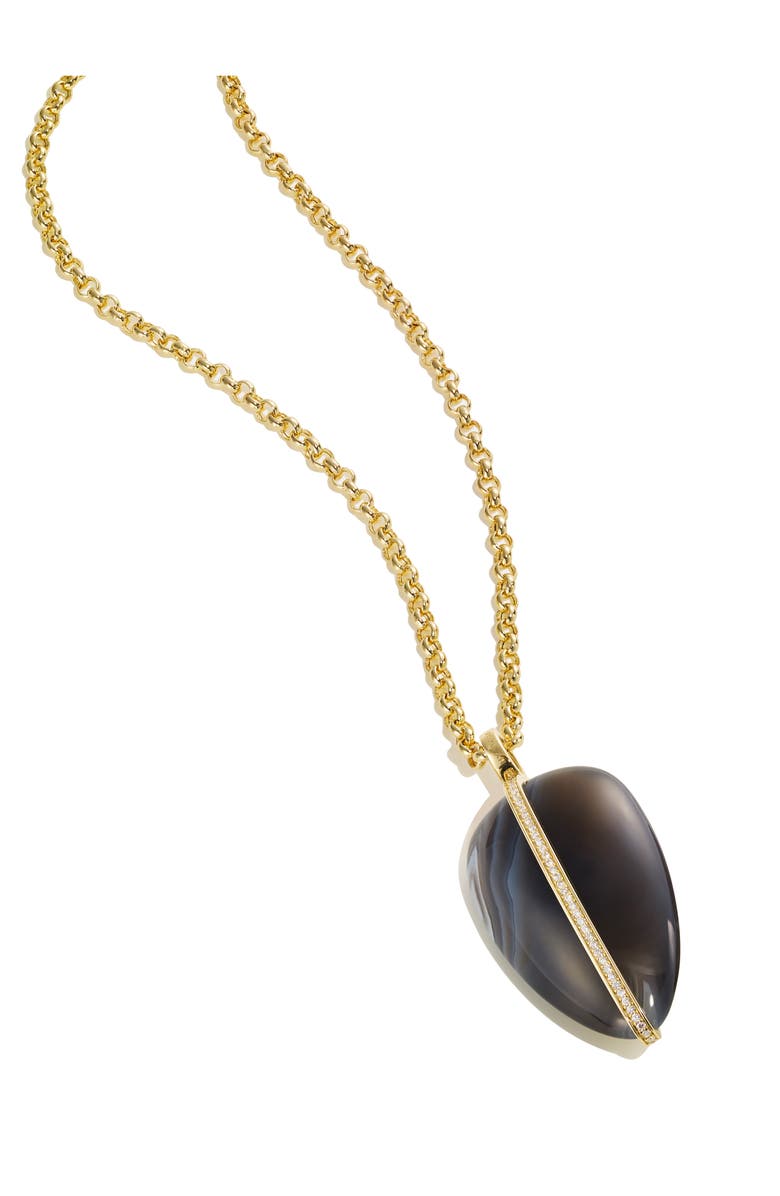 BY PARIAH XL Diamond Pebble Pendant Necklace, Alternate, color, Brown/ White
