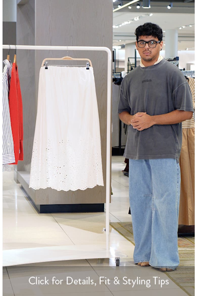 Embroidered Eyelet Maxi Skirt video