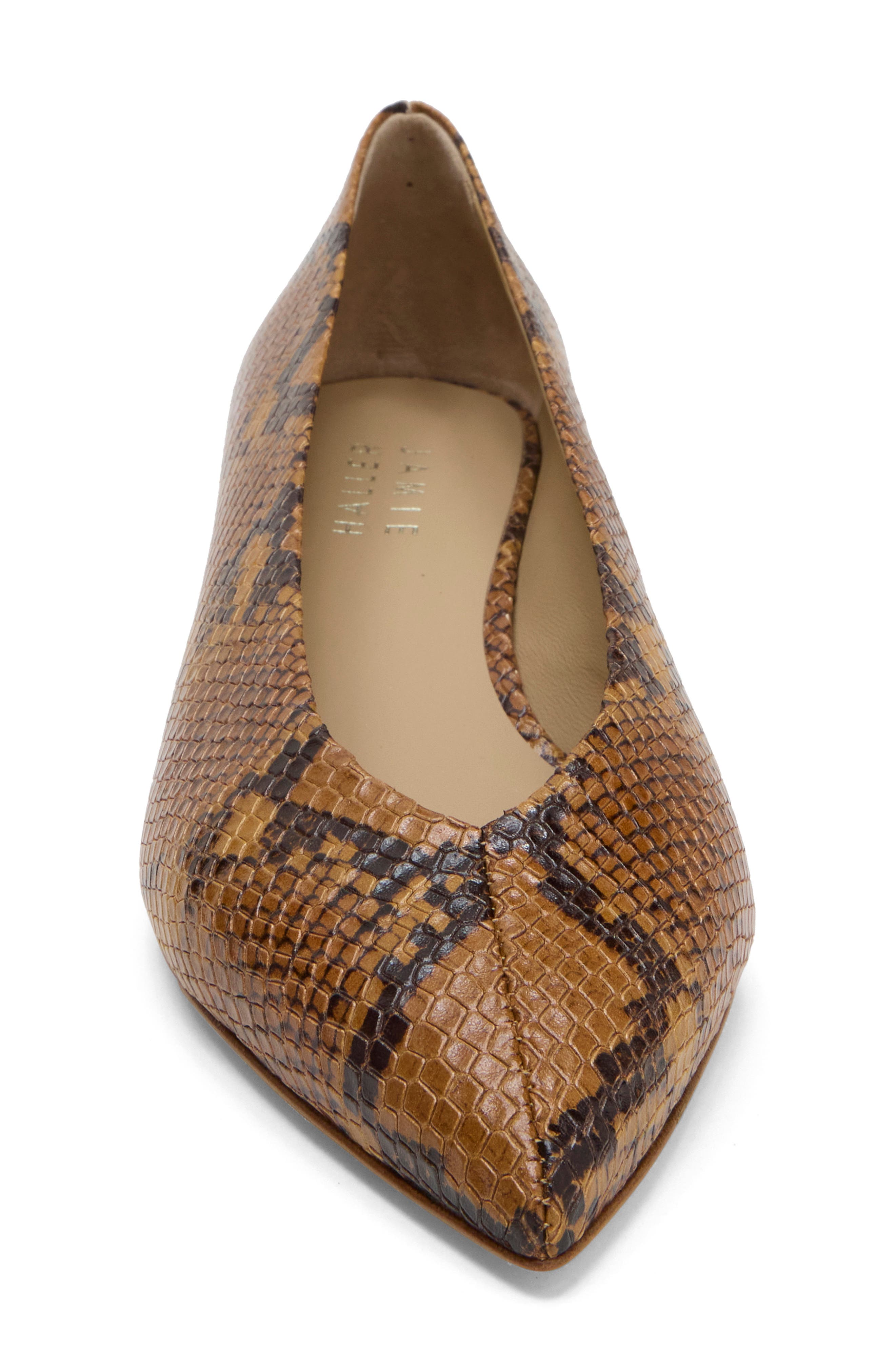 Trap Leather Pump, Alternate, color, MUSTARD PYTHON