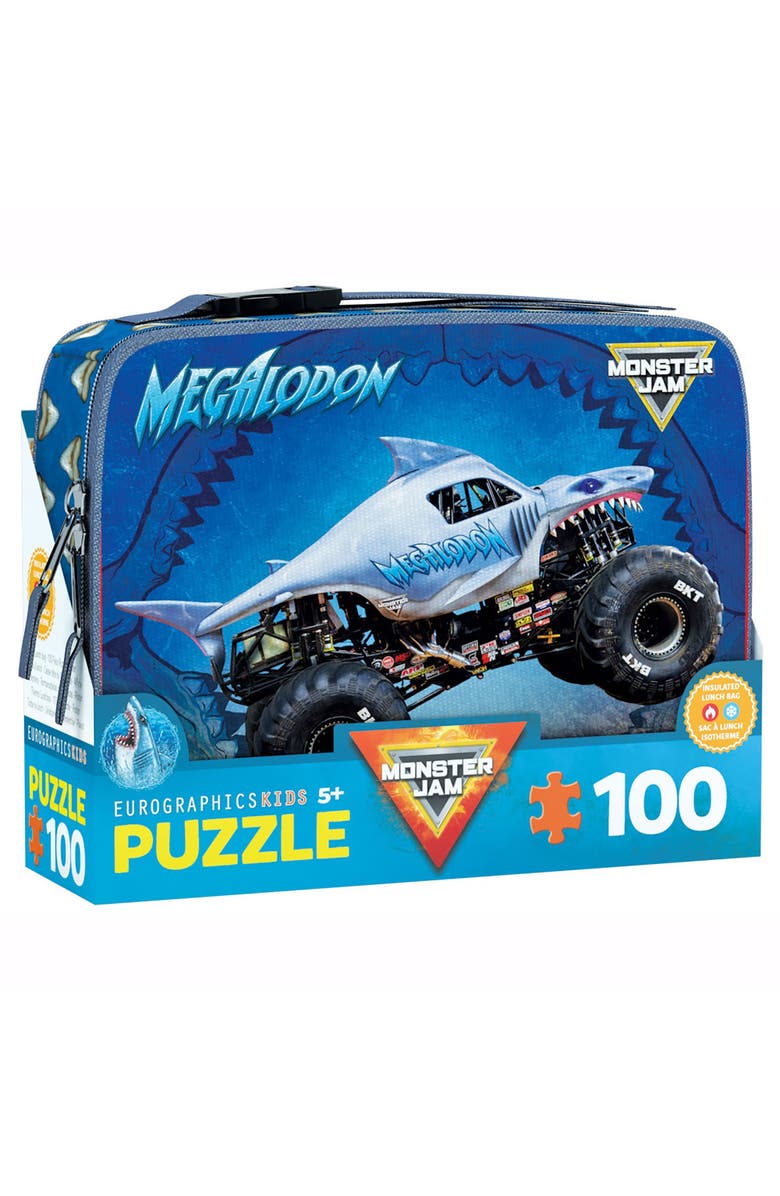 Eurographics Monster Jam Puzzle 
Lunch Box Megalodon, 100Piece Jigsaw, Main, color, Multicolored