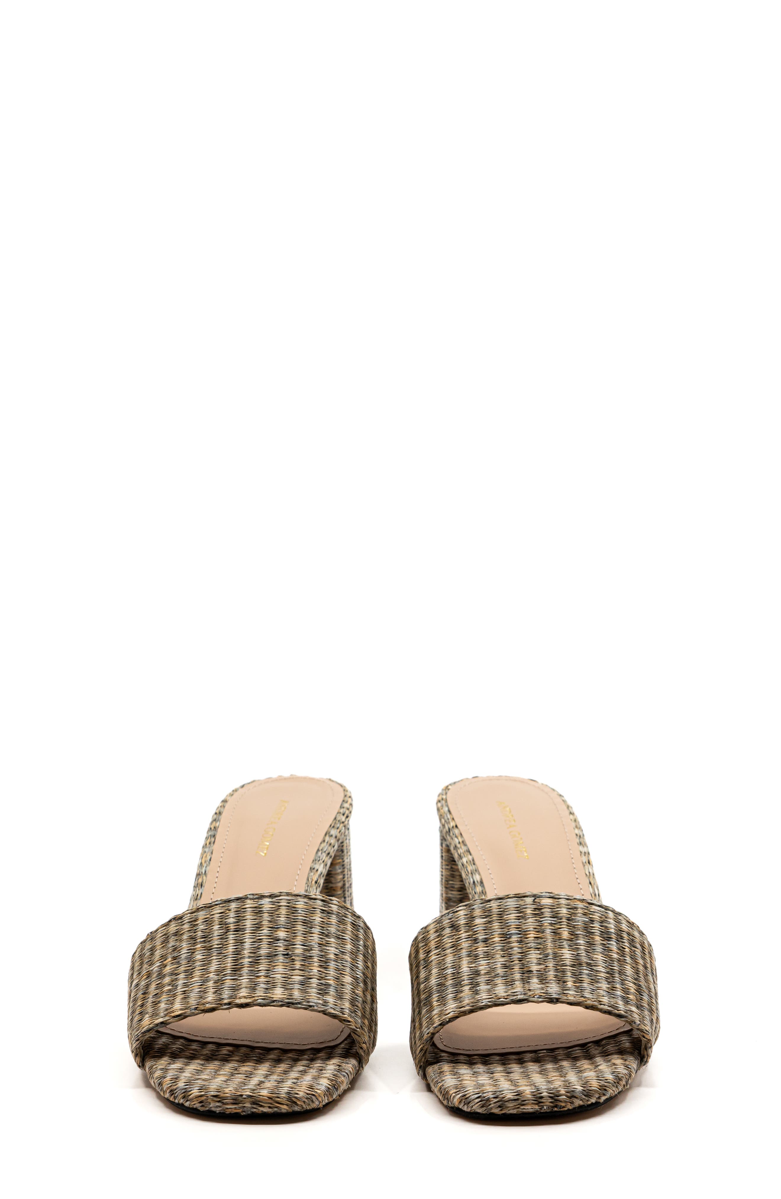 Andrea  Gomez Claudia Raffia Mule, Alternate, color, Grey