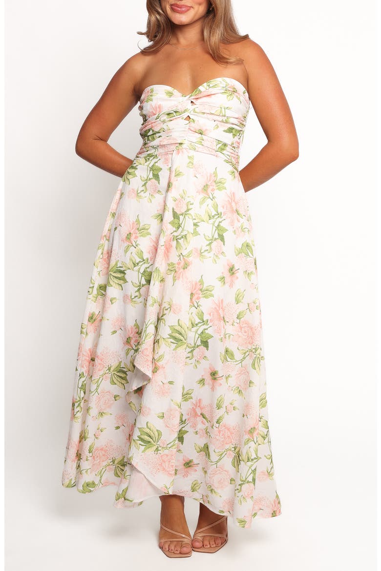 Marta Floral Print Strapless Maxi Dress, Main, color, PINK FLORAL