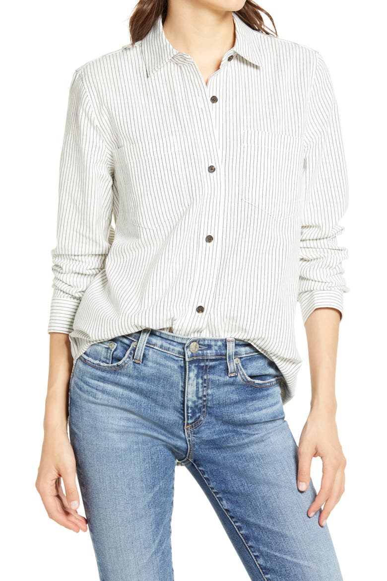 Classic Ex-Boyfriend Shirt, Main, color, CRINKLE STRIPE