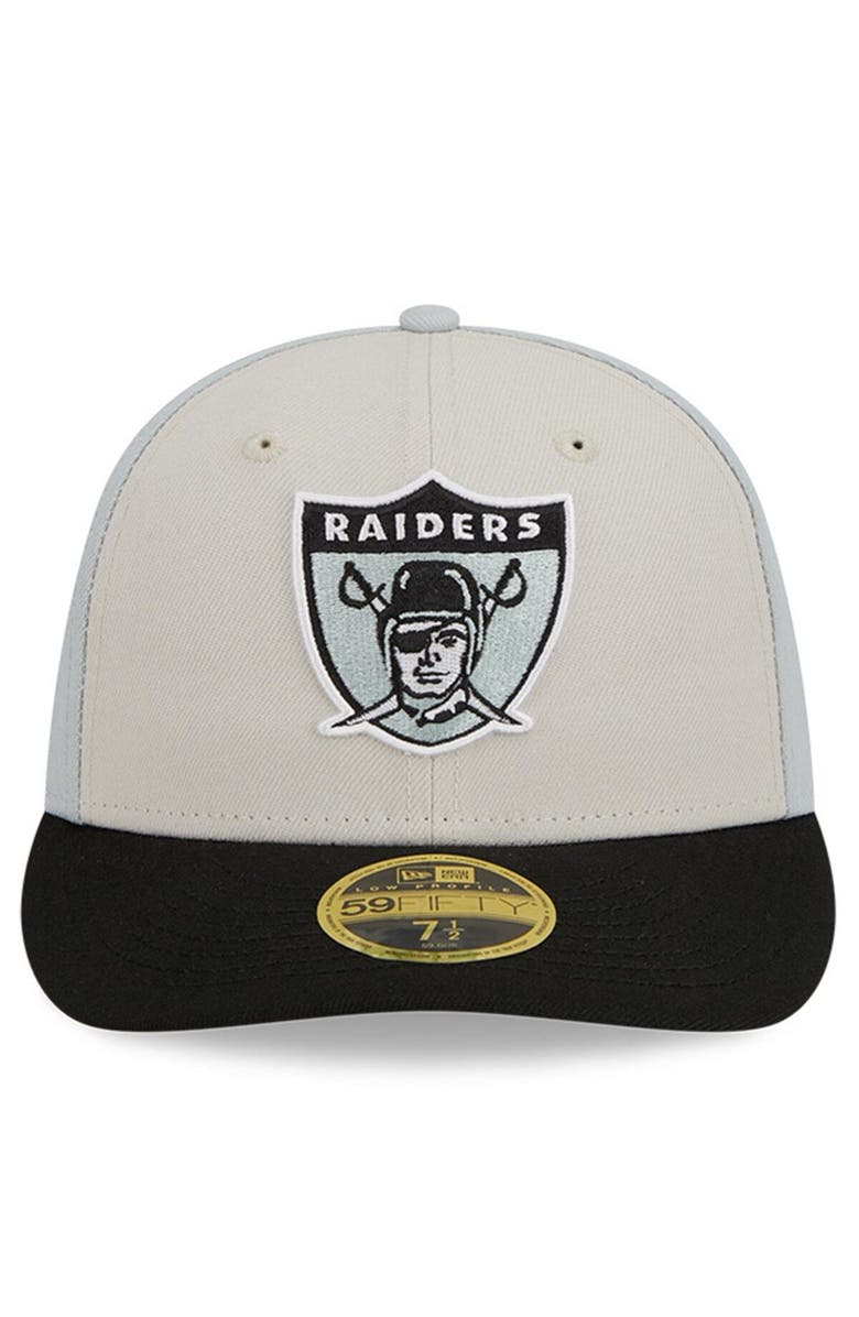 New Era Men's New Era  Cream/Black Las Vegas Raiders 2023 Sideline Historic Low Profile 59FIFTY Fitted Hat, Alternate, color, 