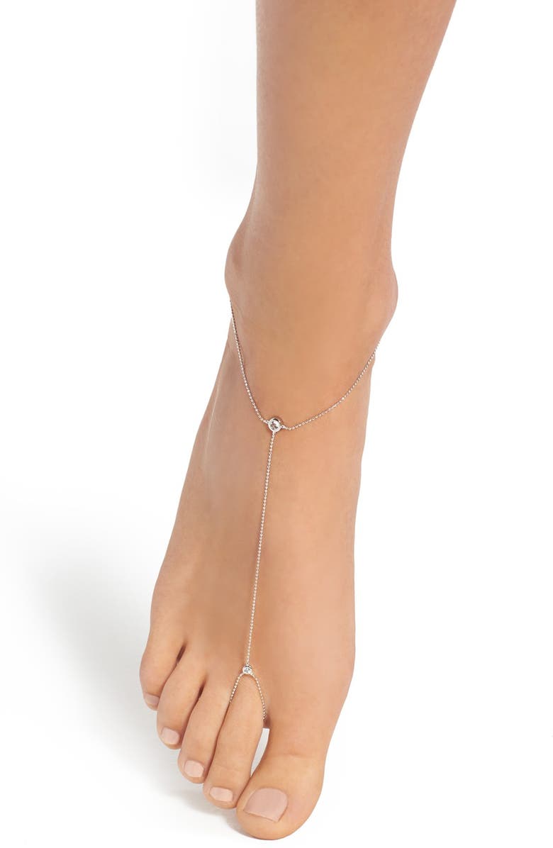 Nadri 'Salome' Bezel Cubic Zirconia Foot Chain, Main, color,