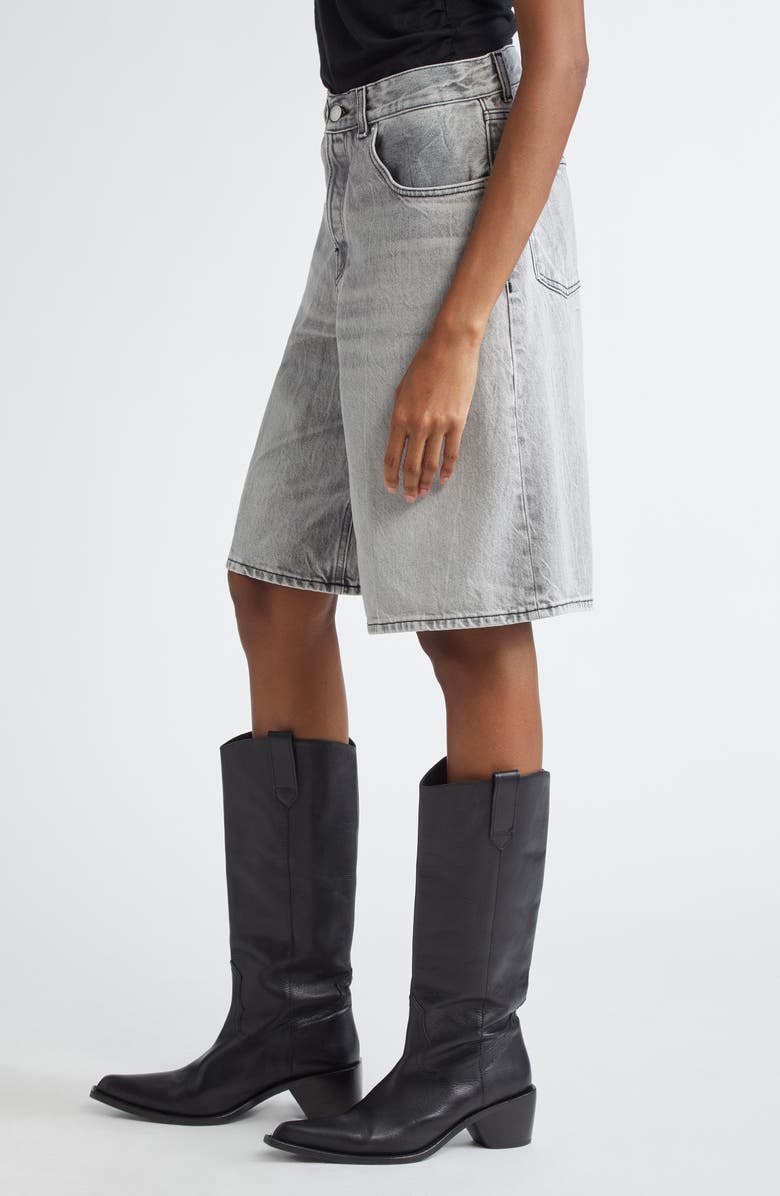 Haikure Becky Wide Leg Denim Shorts, Alternate, color, Fog Grey