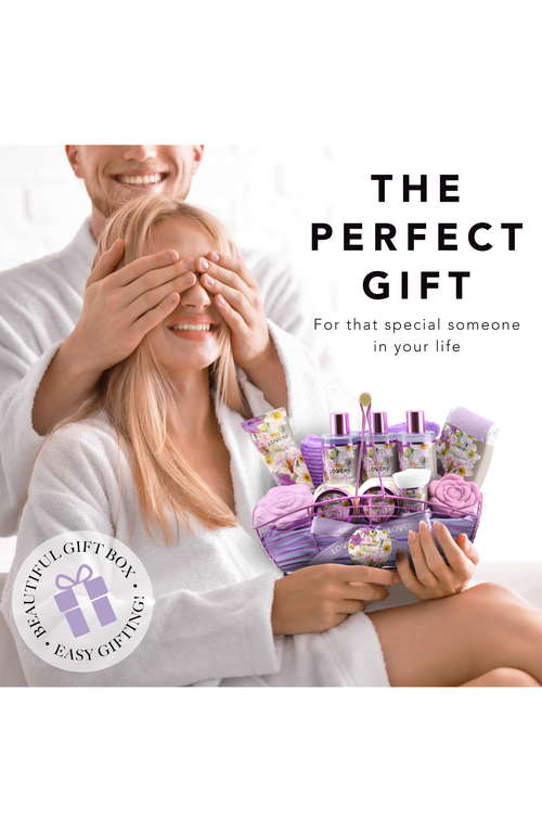 Lovery Vanilla Lavender Bath And Body Gift Basket In Purple