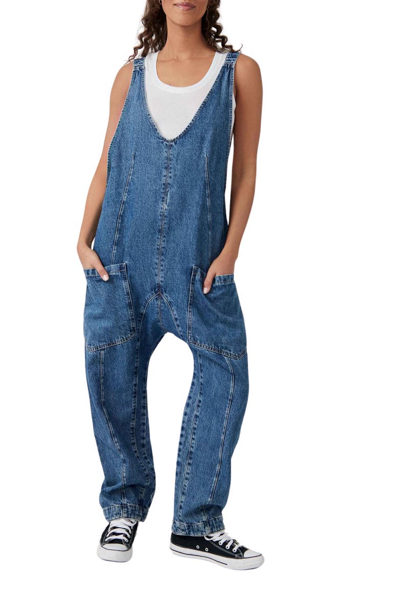 High Roller Denim Jumpsuit, Main, color, SAPPHIRE BLUE