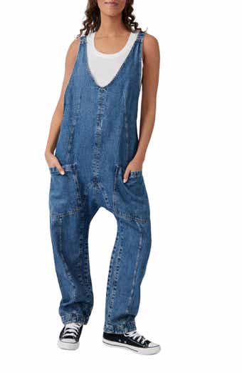 Free People High Roller Denim Jumpsuit