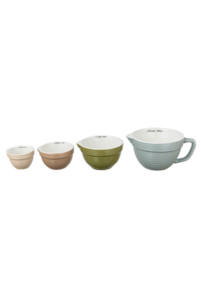 Stoneware Batter Bowl Measuring Cups, Multicolor, Set of 4, Alternate, color, Multicolor