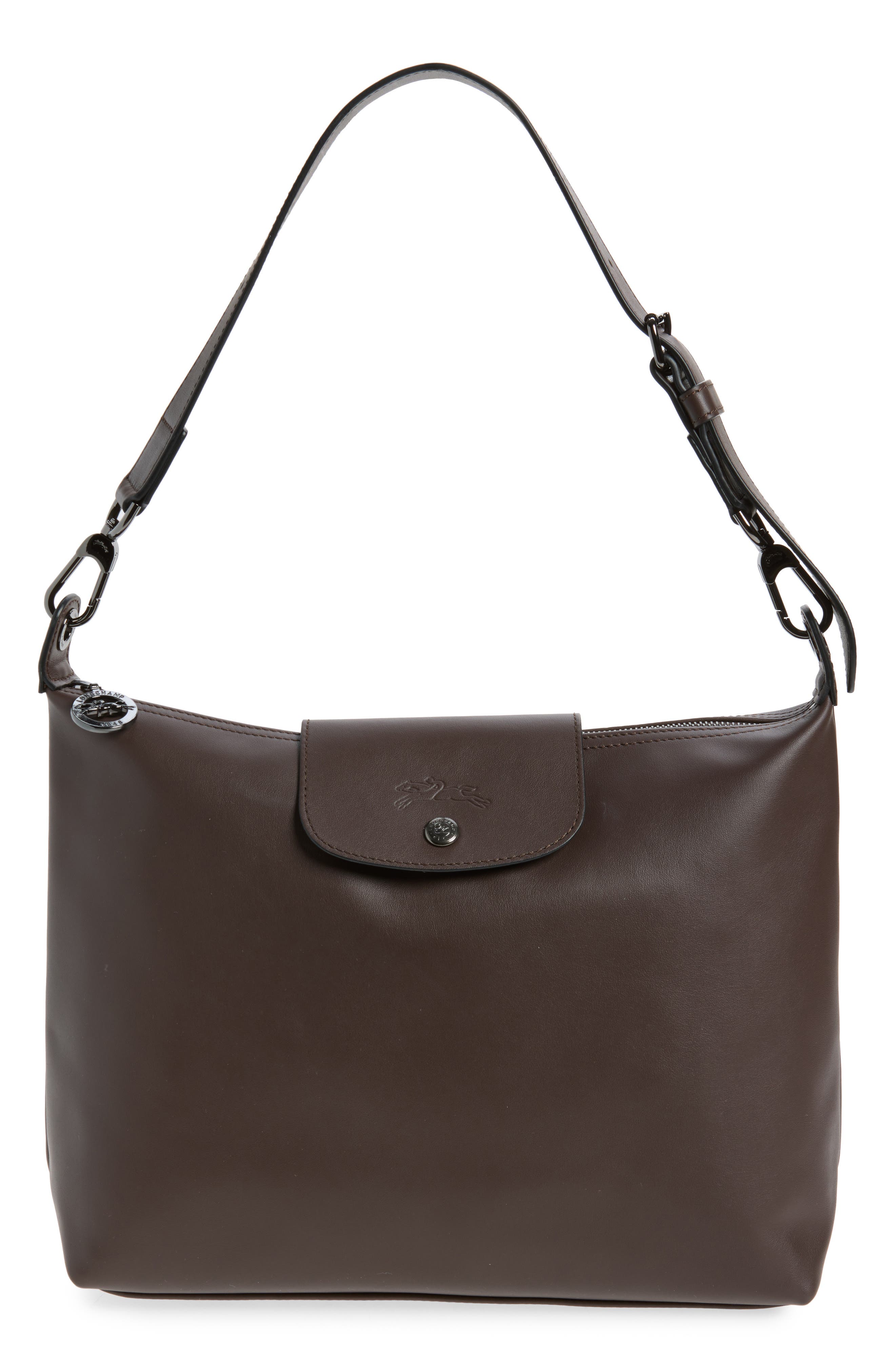 Longchamp Medium Le Pliage Xtra Leather Hobo Bag, Main, color, Mocha