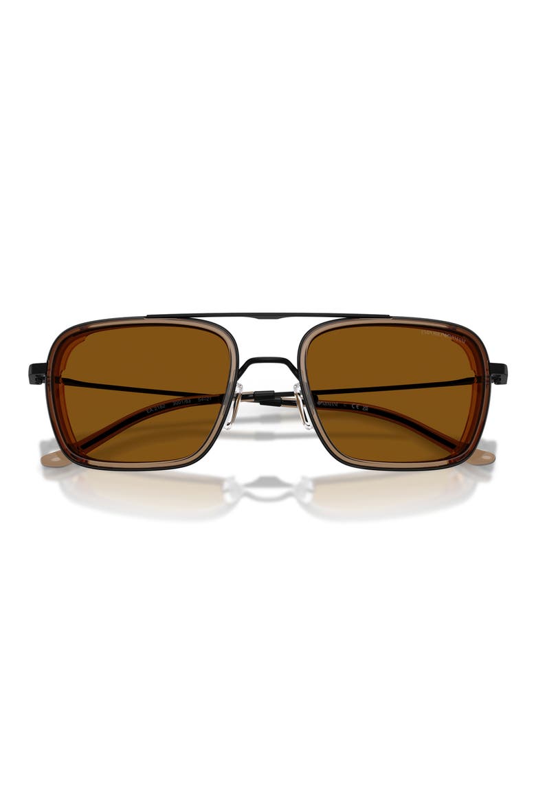 54mm Square Sunglasses, Alternate, color, MATTE BLACK / DARK BRONZE