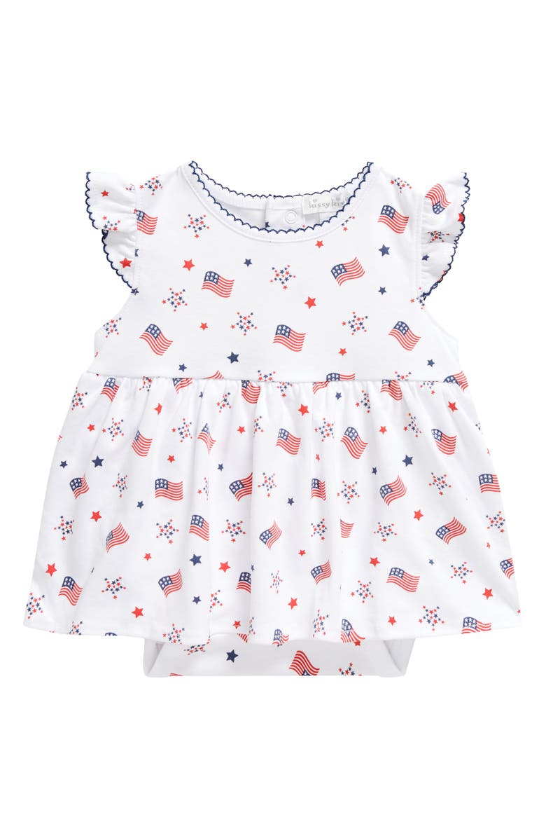 Kissy Kissy Cotton Skirted Bodysuit, Main, color,